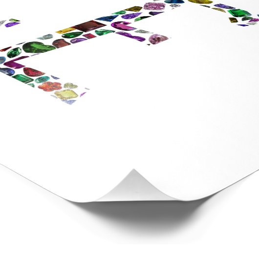 愛と平和 – ジェムストーンレタリングデザイン フォトプリント            (角)