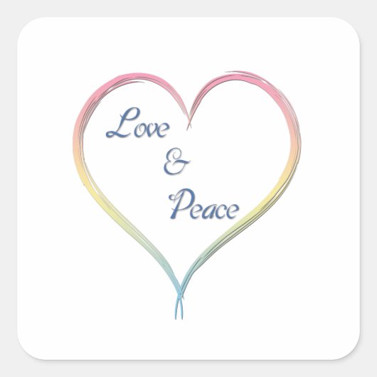 愛と平和 スクエアシール (正面)