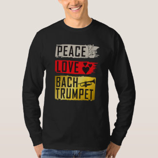 愛と平和 バッハ トランペット 楽器 プレーヤー Tシャツ