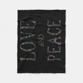 愛と平和 フリースブランケット (正面)