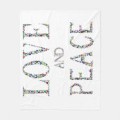 愛と平和 フリースブランケット (正面)