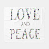 愛と平和 フリースブランケット (正面(横))