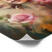 愛と平和、抽象芸術モダンバラプリント ポスター (角)