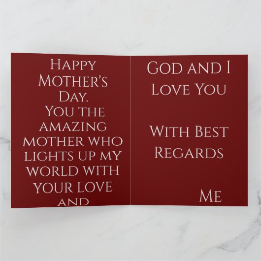 愛と幸せに満ちた母の日を過ごしてね カード (内部)