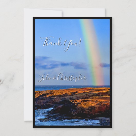 愛と幸福の虹結婚は、ありがとう 招待状 (正面)