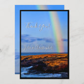 愛と幸福の虹結婚は、ありがとう 招待状 (正面/裏面)