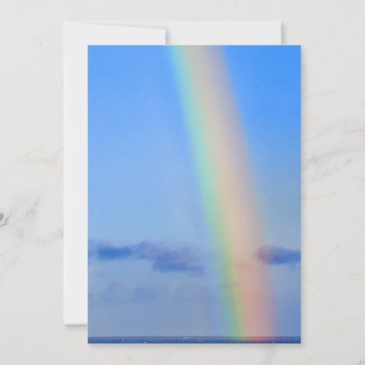 愛と幸福の虹、結婚式の日付を保存 招待状 (裏面)