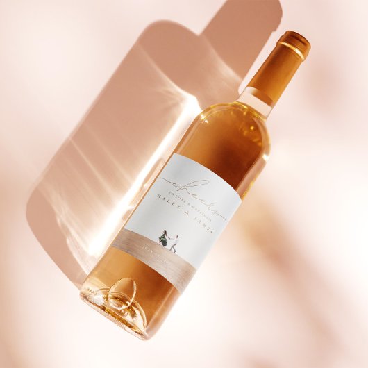 愛と幸福への応援のスクリプト写真結婚の ワインラベル