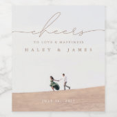 愛と幸福への応援のスクリプト写真結婚の ワインラベル (シングルラベル)