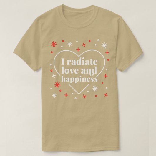 愛と幸福を放つカワイイなメンタルヘルス Tシャツ (デザイン正面)