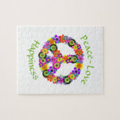 愛と幸福を白にサイン ジグソーパズル (横)