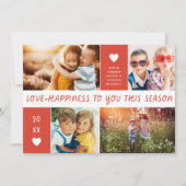 愛と幸福コラージュのバレンタイン写真 シーズンカード (正面)