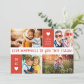 愛と幸福コラージュのバレンタイン写真 シーズンカード (スタンド正面)