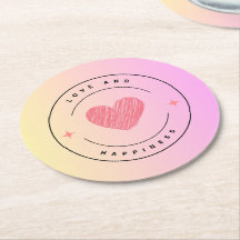 愛と幸福ドリンクコースター