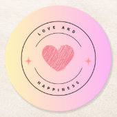 愛と幸福ドリンクコースター ラウンドペーパーコースター (正面)