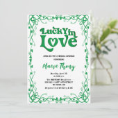 愛と幸運に恵まれたセントパトリックデーの緑の結婚前パーティー 招待状 (スタンド正面)