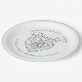 愛と強いダイヤモンド記念日パーティープレート ペーパープレート (アングル)