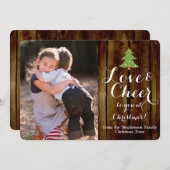 愛と応援スクリプトクリスマスフォトカード シーズンカード (正面/裏面)