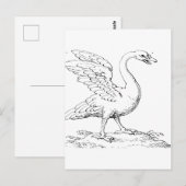 愛と忠誠の象徴 白鳥の美術品 ポストカード (正面/裏面)