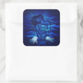 愛と情熱の行動 – イルカのペアとペア スクエアシール (バッグ)