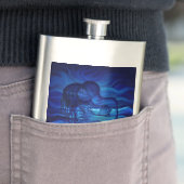 愛と情熱の行動 – イルカのペアとペア フラスク (インサイチュ)