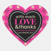 愛と愛の多いピンク感謝してい&愛ハートシール ハートシール (正面)