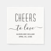 愛と愛エレガントのモダン結婚応援 スタンダードカクテルナプキン (正面)