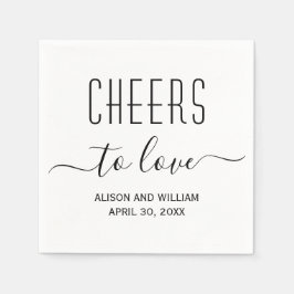 愛と愛エレガントのモダン結婚応援 スタンダードカクテルナプキン