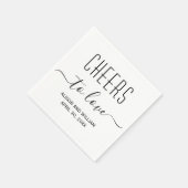 愛と愛エレガントのモダン結婚応援 スタンダードカクテルナプキン (角)