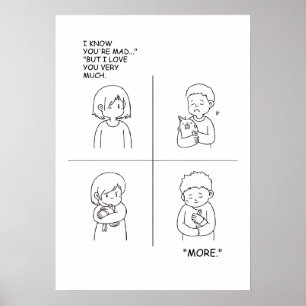 愛と愛情の漫画ストリップ ポスター