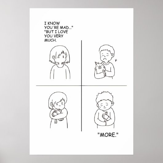 愛と愛情の漫画ストリップ ポスター (正面)