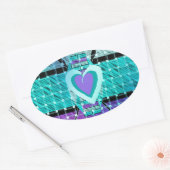 愛と愛情保のシンプル 楕円形シール (封筒)