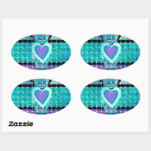 愛と愛情保のシンプル 楕円形シール (シート)