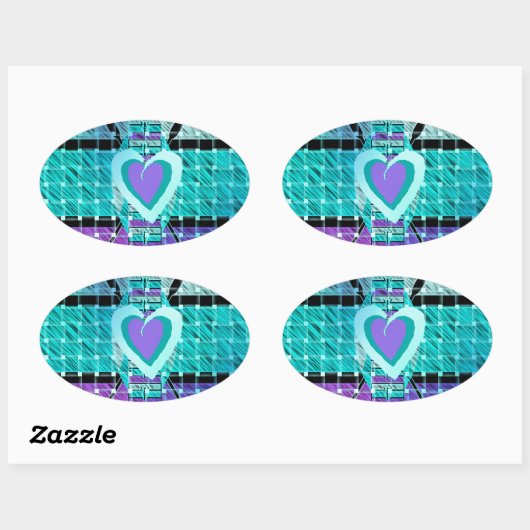 愛と愛情保のシンプル 楕円形シール (シート)