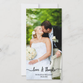 愛と感謝していおし結婚いフォトカード サンキューカード
