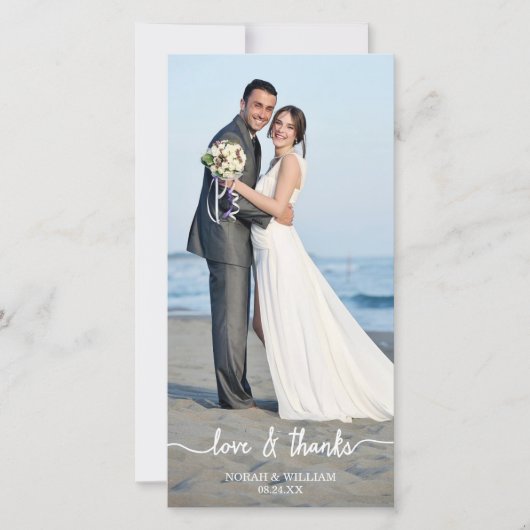 愛と感謝していおし結婚いフォトカード サンキューカード (正面)