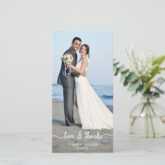 愛と感謝していおし結婚いフォトカード サンキューカード (スタンド正面)