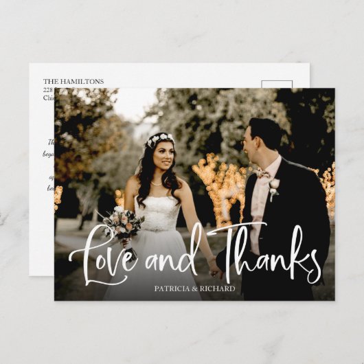 愛と感謝していかわい結婚い写真 ポストカード (正面/裏面)