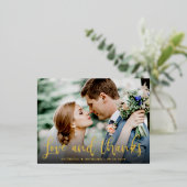 愛と感謝していかわい結婚い写真 箔シーズンポストカード (立ち正面)