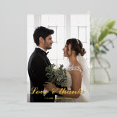 愛と感謝していのフォイルのサンキューカード。 箔シーズンカード (立ち正面)