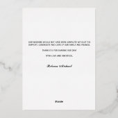 愛と感謝していのフォイルのサンキューカード。 箔シーズンカード (裏面)