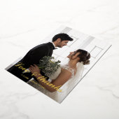 愛と感謝していのフォイルのサンキューカード。 箔シーズンカード (回転した状態)