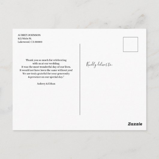 愛と感謝していの写真ありがとう ポストカード (裏面)