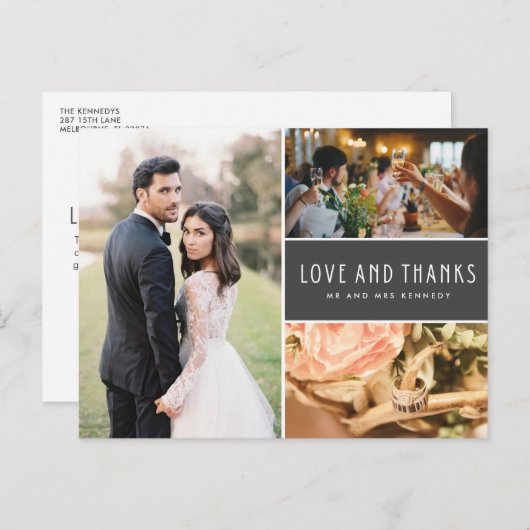 愛と感謝していの写真コラージュ ポストカード (正面/裏面)