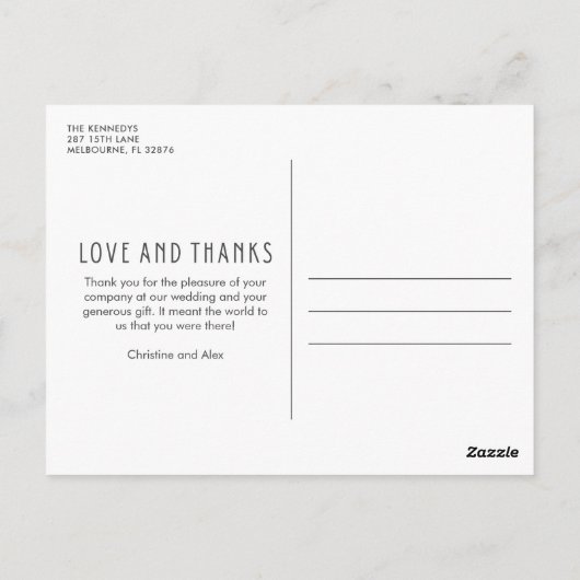 愛と感謝していの写真コラージュ ポストカード (裏面)