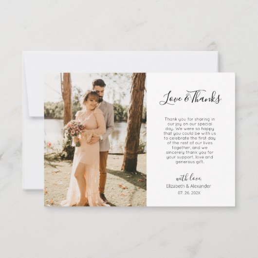 愛と感謝していの写真サンキューカード サンキューカード (裏面)