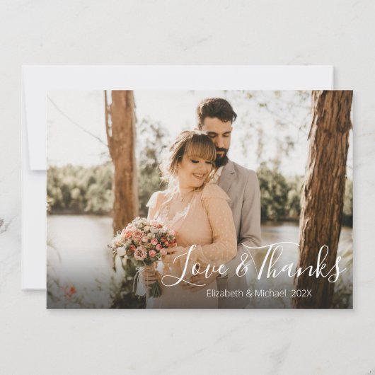 愛と感謝していの写真サンキューカード サンキューカード (裏面)