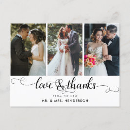 愛と感謝していの写真結婚コラージュ ポストカード