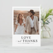 愛と感謝していの素朴- Boho Photo 結婚's サンキューカード (スタンド正面)
