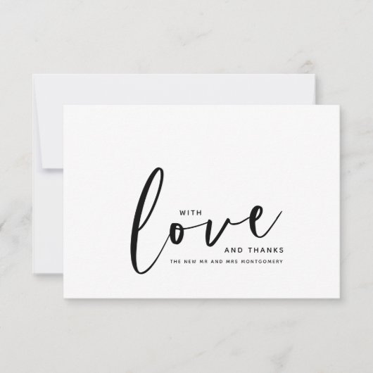 愛と感謝していの結婚サンキューカード サンキューカード (正面)